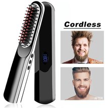 Wireless Hot Comb Beard Straightener for Men Hair Curler Beauty Styling Tools - £36.19 GBP