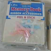 Lot of 5 Memory Book Ribbon Accessories Offray Peel Stick Acid-Free Small Bows - £7.66 GBP