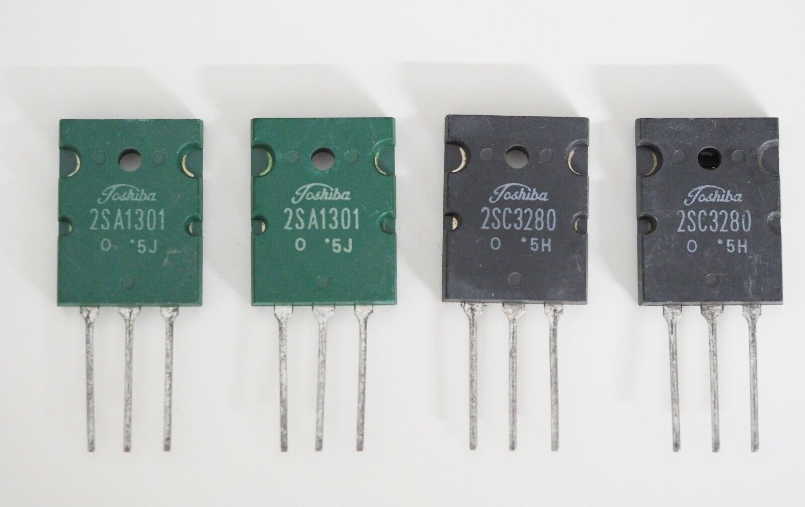 Toshiba 2SA1301 2SC3280 NOS matched quad 5% for high power amplifiers ! - $26.84