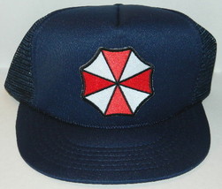 Resident Evil Umbrella Corporation Umbrella Patch on a Black Baseball Cap Hat - £11.34 GBP