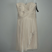 DAVID&#39;S BRIDAL short crinkle chiffon dress with front cascade - $32.34