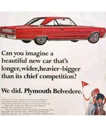 1966 Plymouth Belvedere Advertisement Automobilia Chrysler Corporation HM2M - $41.18 CAD