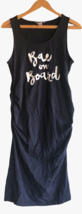 Bae on Board Motherhood Maternity Dress Medium Knit Ruched Sides Navy Blue - $27.87