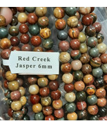 6mm Red Creek Jasper Smooth Round Beads 15&quot; - 16&quot; strand  - £7.74 GBP