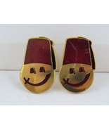Shirners Cufflinks (VTG) - Happy Faces with Saber Smile - Made in Canada - $80.69 CAD