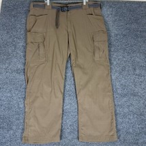 Duluth Trading Cargo Pants Mens 3XLx30 (45x29) Brown Belted Dry on the F... - $31.28