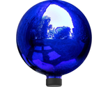 Blue Glass Gazing Globe Ball Garden and Lawn Decoration 10 In Festive Ya... - £42.21 GBP