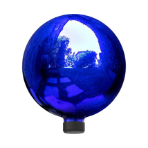 Blue Glass Gazing Globe Ball Garden and Lawn Decoration 10 In Festive Yard Decor - £42.24 GBP