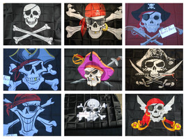 Flag 3x5&#39; Pirate Jolly Roger buccaneers corsairs privateers Brotherhood Boats - £7.35 GBP+