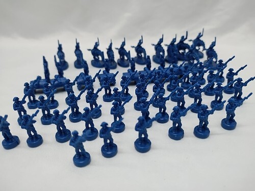 Set Of (60) 2003 Risk Blue Board Game Player Pieces - $6.92