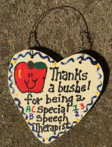 Teacher Gift  Wood Sign 6019 Thanks a Bushel Special Speech Therapist - £1.55 GBP