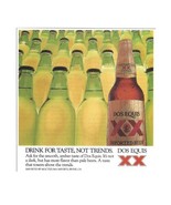 Dos Equid Beer Print Ad 1986 Vintage 80s Retro Alcohol Mexico XX Cerveza - £6.86 GBP