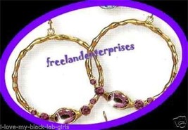 Earring Bejeweled Hoop Earrings Grape (Purple) Color NEW Pierced - $9.85