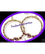 Earring Bejeweled Hoop Earrings Grape (Purple) Color NEW Pierced - £7.74 GBP