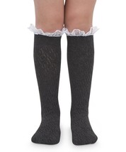 Jefferies Socks Womens Lace Fashion School Girl Knee High Tall Long Socks 1PK - £9.08 GBP