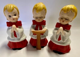 HOMCO #5550 CHOIR BOYS Set of 3 Ceramic Figurines ~ Vintage Home Interiors Cute! - £19.88 GBP