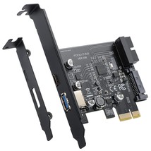 Pci-E 1X To Usb 3.2 Gen1 5Gbps 2 Ports(Type C+ Type A) Expansion Card,With 19Pin - £29.56 GBP