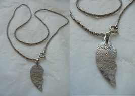 NECKLACE in SILVER STERLING 925 with heart pendent Love in sterling silver 925 I - £23.05 GBP