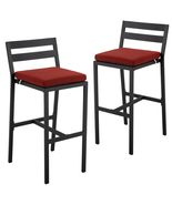 LeisureMod Patio Bar Stool in Powder-Coated Aluminum Frame with Removabl... - $599.13 CAD