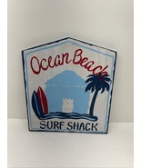 Oecan Beach Surf Shack Wood Wall Sign Plaque Palm Tree Boards 14x16 Decor  - €8,52 EUR
