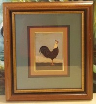 Warren Kimble Rooster Chicken Wall Folk Art Framed Matted Behind Glass - £23.97 GBP