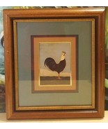 Warren Kimble Rooster Chicken Wall Folk Art Framed Matted Behind Glass - £24.35 GBP