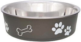 Loving Pets Bella Bowl: Stainless Steel Dog Dish with Rubber Base - Steel and Es - £6.18 GBP+