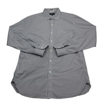 J Crew Shirt Mens Large 16 Blue White Plaid Dress Workwear Office Button Up - $18.69