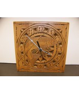 HAND CARVED WOODEN CLOCK w/ FISH 9&quot; SQUARE - €39,06 EUR