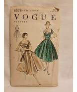 Vtg Pattern Vogue 8578 Size 16 Bust 34 Hip 37 Piece Dress Full Skirt Par... - $16.82