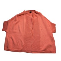 Talbots Women&#39;s Knit Cardigan Sweater Open Front Short Sleeve Peach Cotton 1X - £19.76 GBP