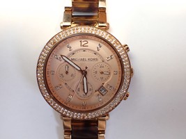 MICHAEL KORS MK-5538 Rose Gold Tortoiseshell Quartz Women&#39;s Wristwatch - $24.70