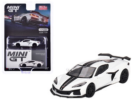 2023 Chevrolet Corvette Z06 Arctic White with Black Stripes 1/64 Diecast... - $16.99