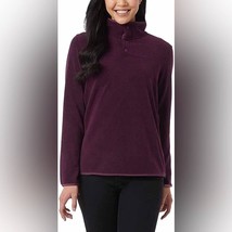32 Degrees Heat Womens M Fleece Purple Mock Neck Snap Pull Over Sweater Shirt - £13.09 GBP