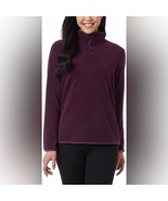 32 Degrees Heat Womens M Fleece Purple Mock Neck Snap Pull Over Sweater ... - £12.60 GBP