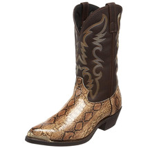 Cowboy Boots Black Brown Faux Leather Winter Shoes Retro Men Women Boots Embroid - £56.68 GBP