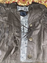 OUTERBOUND By HMS Vintage Sweet Chocolate Fringed Soft Leather Jacket Si... - £19.49 GBP
