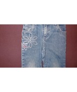 Blue Jeans Denim Floral Embroidery Faded Size 4T  Carters Kids Girls - £7.96 GBP