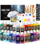 Fabric Paint Set Permanent Washer Safe 24 Vibrant Colors in Bottles (60m... - $33.71