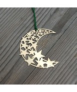 Moon and Stars Brass Christmas Ornament Decoration - $29.58 CAD