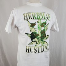 Flying Horse Herbman Hustling T-Shirt Large White Crew Reggae Ganga Sugar Minott - £15.97 GBP