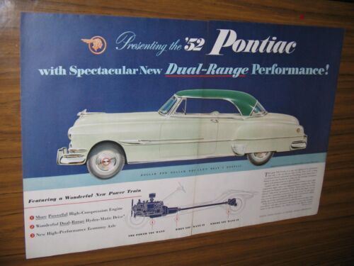 1951 Vintage Ad The 1952 Pontiac 2-Door Dual Range Performance - $14.53