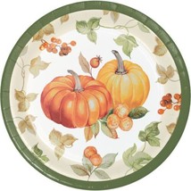 Pumpkin Harvest Fall Thanksgiving 8 Ct Dessert Cake 7&quot; Plates - £3.15 GBP