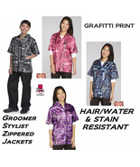 Graffiti GROOMING GROOMER STYLIST BARBER JACKET Nylon Hair Water Resista... - $33.29+