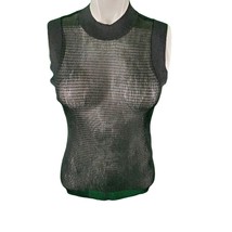 rag &amp; bone Light Knit Tank Top Sleeveless Open Knit Top Metallic Black Sz M - $19.99
