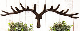 Cast Iron Western Rustic Comical Deer With Large Antlers 12-Peg Wall Hoo... - $52.99