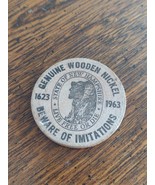 1963 NEW HAMPSHIRE WOODEN NICKEL OLD MAN OF THE MOUNTAIN Eat NH Eggs - $345.99 MXN