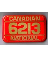 Vintage Canadian National Railway CN 6213 Metal Pinback Badge 1 3/4&quot;  x ... - £8.53 GBP