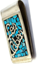 Los Cabos 925 Mexico Turquoise Money Clip Cash ID Holder Sterling Silver... - £116.28 GBP