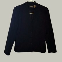 ER Gerard Womens Blazer 10 Medium Jacket Black Button Down - $12.65